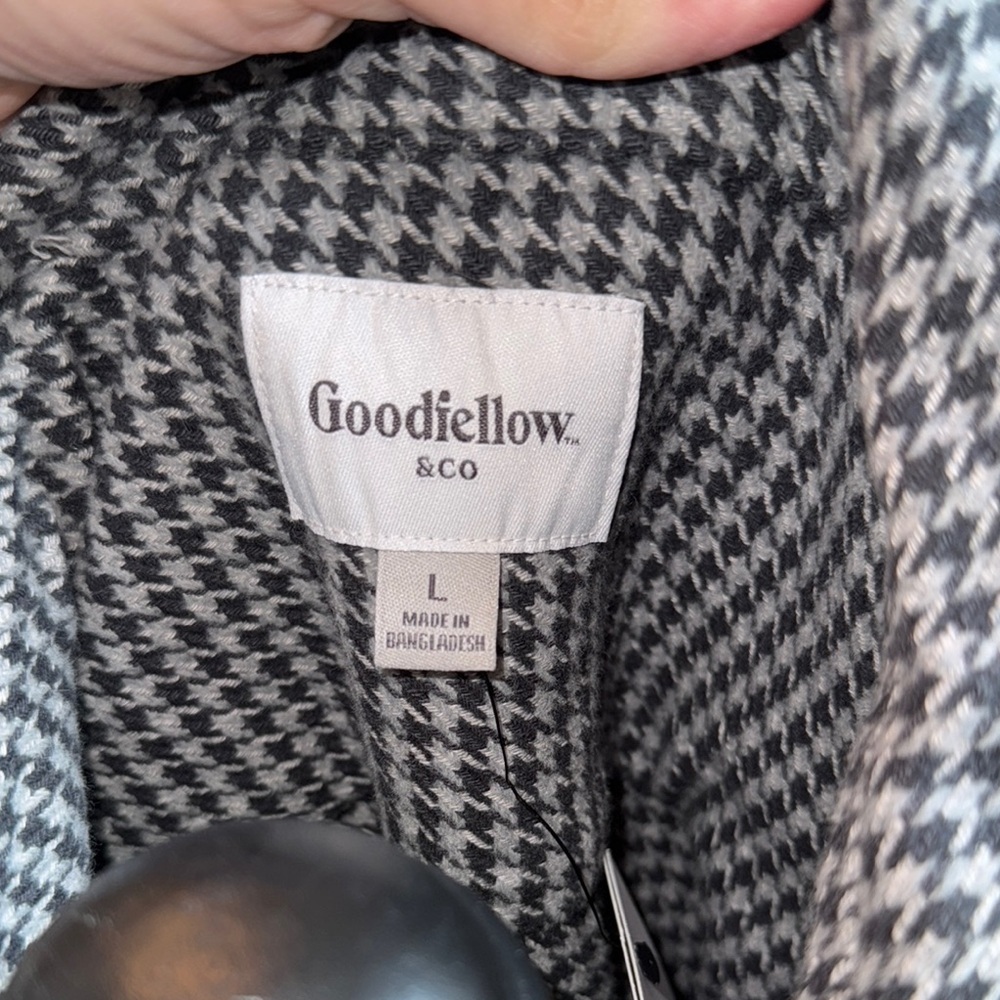 Goodfellow & Co Black and White Checkered Casual Shirt - Picture 2 of 3
